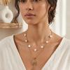 European & American Styled Layered Pearl Titanium Necklace: Stainless Steel, French Luxury Design for Women.