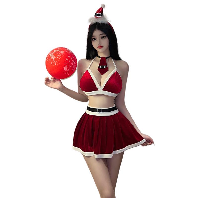 Red Riding Hood Role Play Lingerie - Sexy Christmas Split Skirt