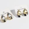 New Design High Quality Fashion Two-Color Plated Brushed Metal Grop Earrings Elegant Women's Daily Work Jewelry Accessories