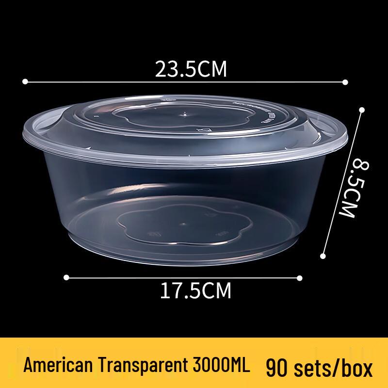 Round Clear Disposable Takeout Food Containers with Lids