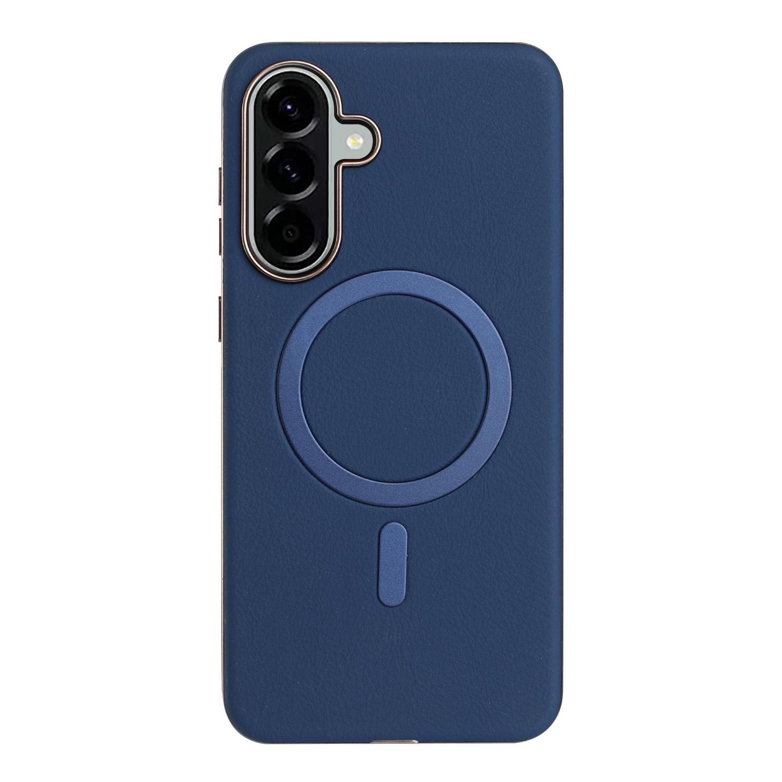 

For Samsung Galaxy A36 5G Case BINFEN COLOR BF40 Compatible with MagSafe Electroplated PU+TPU Phone Back Cover Dark Blue