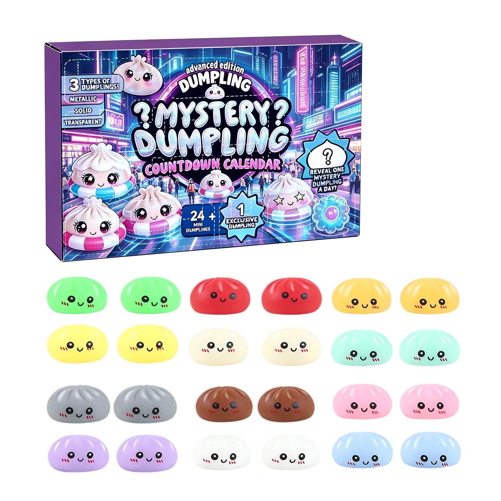 

Dumpling Mystery, Dumpling Mystery Advent Countdown Calendar, 24PCS Random Surprise Toys, Stress Relief Sensory Fidgets Toy For Anxiety Relief One Size