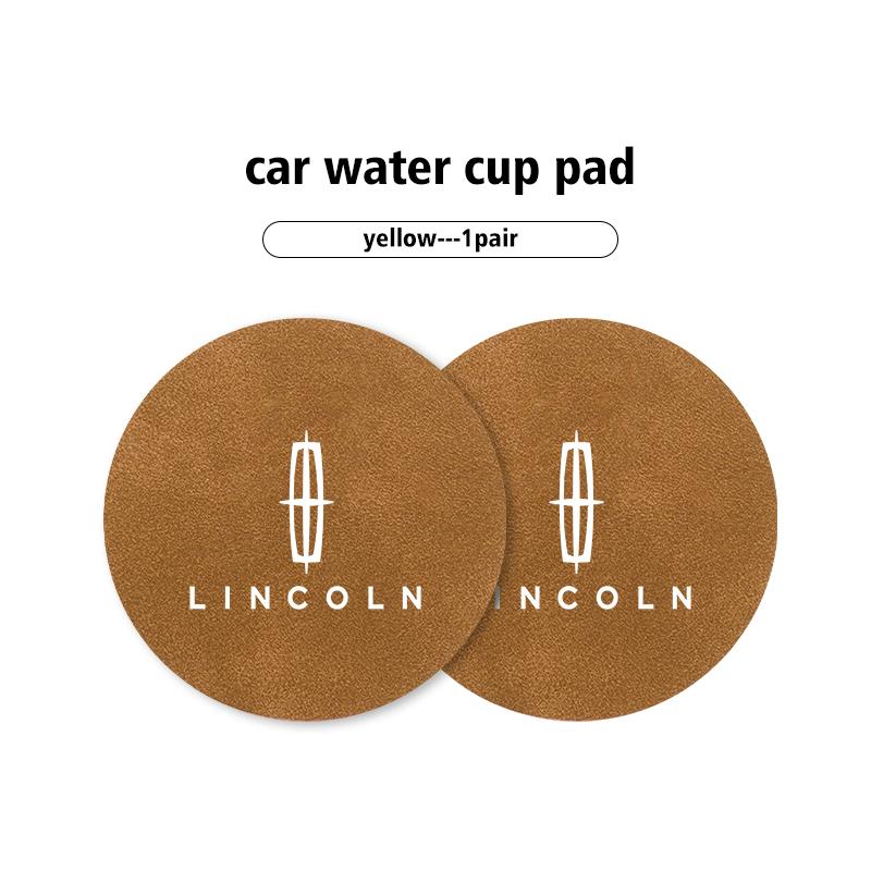 2pcs Sheepskin Car Coaster Water Cup Holder Anti-skid Slot Pad For Lincoln Navigator MKZ MKX MKC MKT Continental Nautilus m1