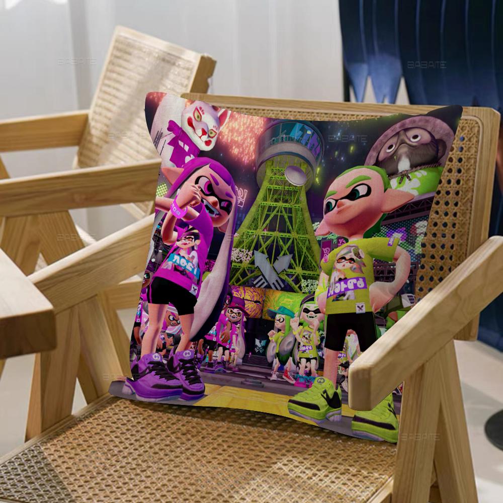 Splatoon Pillow Gift Home Office Decoration Bedroom Sofa Car Cushion Cover Case 45x45
