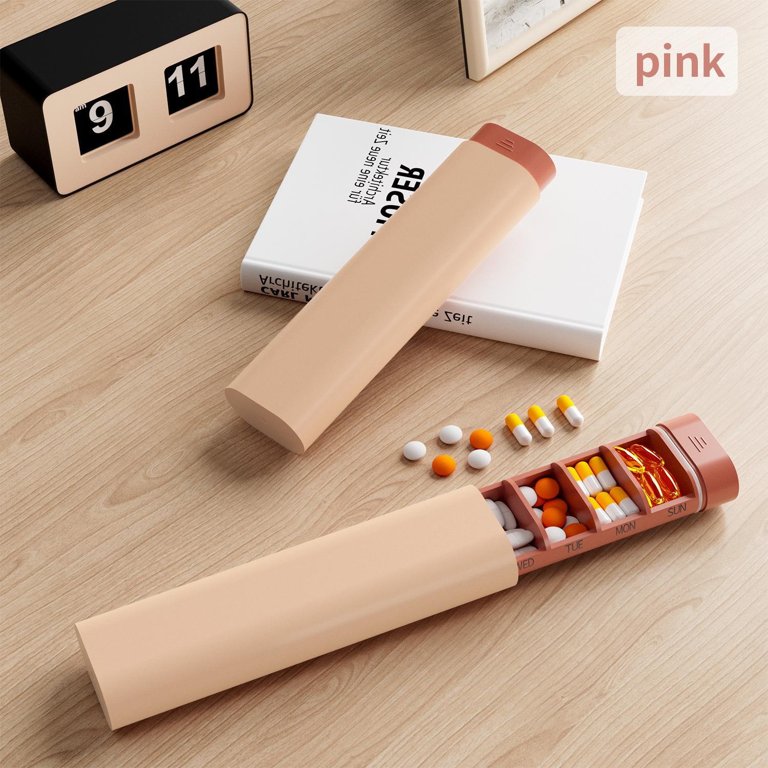 

Hot New Premium Weekly Portable Pill Case Storage Box Organizer Container 7 Day 7 Grids for Travel Medicine Vitamins Fish Oils рожевий