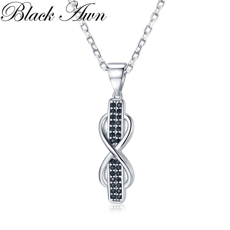 BLAKC AWN Infinity Lucky Bow Kettingen Hangers Sieraden Zwart Wit Steen Sieraden Voor Vrouwen