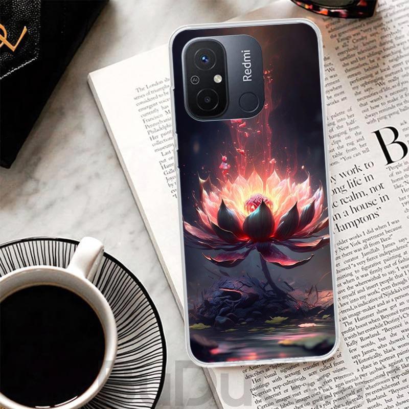 Buddhist Fire Lotus Cover For Xiaomi Redmi 13 13C 14C 12 12C 10 10C 9 9C 9T 9A Phone Case 10A 8A 8 7A 7 6A 6 K80 K70 K60 K20 K40