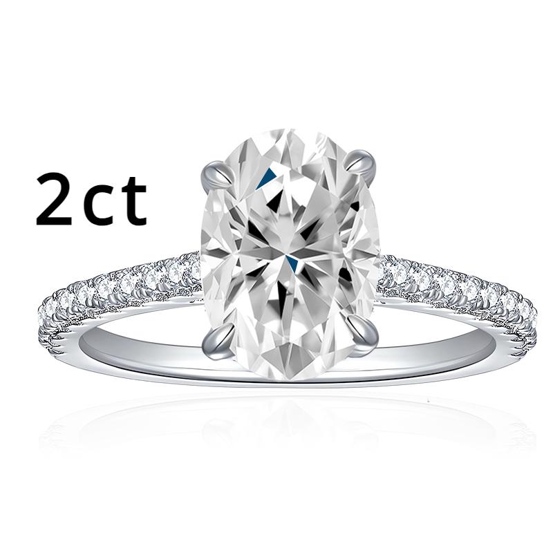 NeeTim 3ct Oval Cut Moissanite Lab Diamond Rings for Women 925 Sterling Silver Proposal Ring Wedding Engagement Band Jewelry