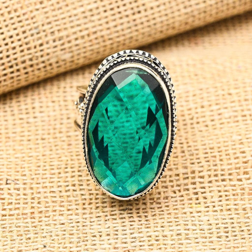 Indicolite Gemstone Ručně vyrobený 925 masivní stříbrný šperkový prsten na Den díkůvzdání