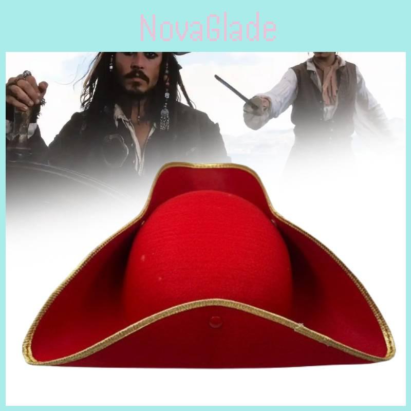 Stylish Red Pirate Captain Hat Cosplay Costume Accessory For Halloween Parties And Events