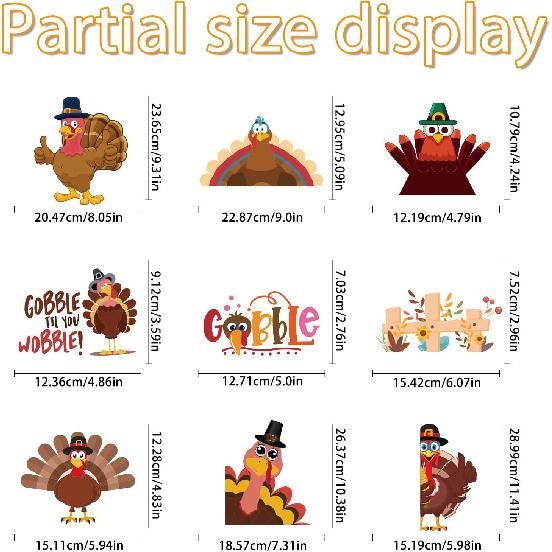 143 Pcs Thanksgiving Window Clings for Glass Windows Fall Window Stickers Seasonal Turkey Pumpkin Maple Leaf Decals Decorations for Thanksgiving