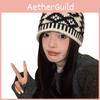 Hat Rhombus Fisherman Grid Pattern Cap Knitted Warmth Oversized Unisex Design