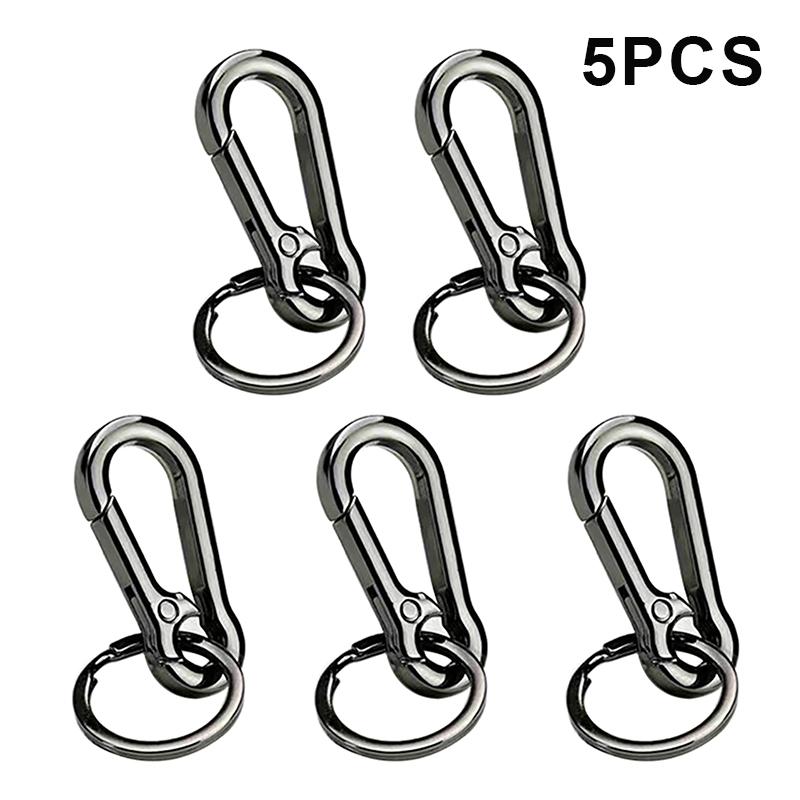 5Pcs Carabiner Clip Keychain Metal Carabiner Shape Key Ring Keyring Key Holder Clips Hook Holder Organizer For Car Keys