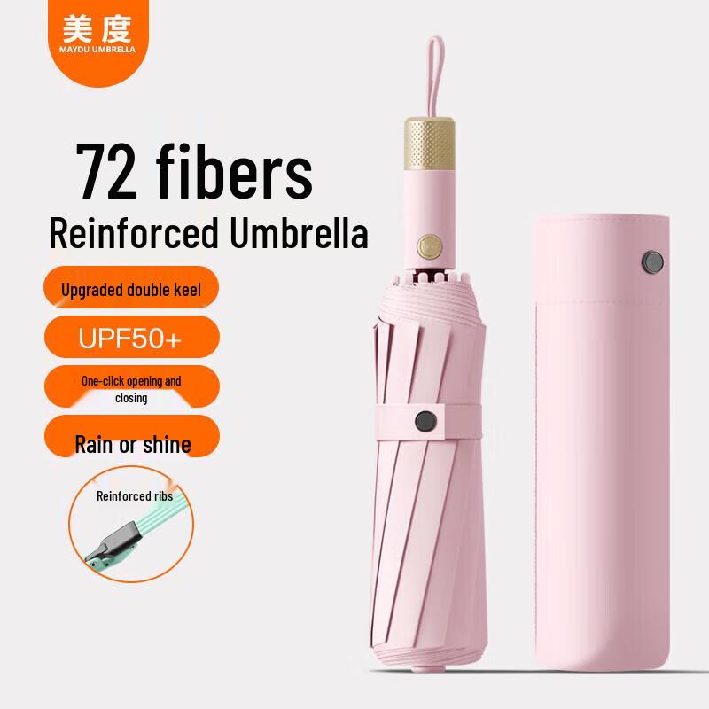 MAYDU 72-Rib Automatic Folding UV Protection Umbrella
