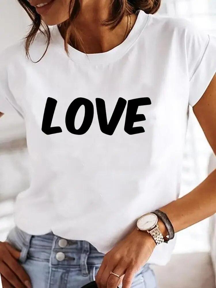 Clothes Ladies Summer T Clothing Print Fashion Casual T-shirts Letter 90s Trend Cute Short Sleeve Women FeUnisex Graphic Tee