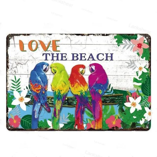 Vintage Surfing Beach Metal Sign  Waves Summer Wall Art Poster  Coastal Decor for Bar Porch Surfing Club  Retro Tin Sign for Hom