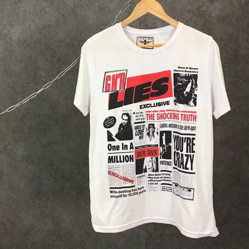2026 Summer Fashion Trendy Vintage Top New 80s Guns N 'Roses Band Casual T-Shirt Men and Women Band Brand Top