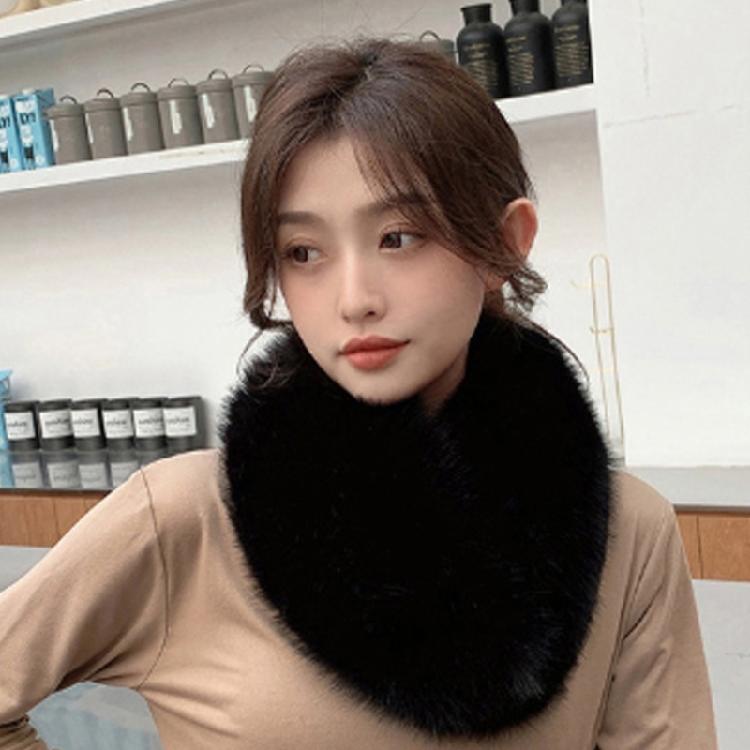 Invisible Fix Clip Scarf for Girls Winter Plush Scarf for Students Dopamine Look