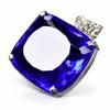 Natural Blue Topaz Pendant 120 Ct 925 Sterling Silver Square Cut Gemstone Jewelry Gift