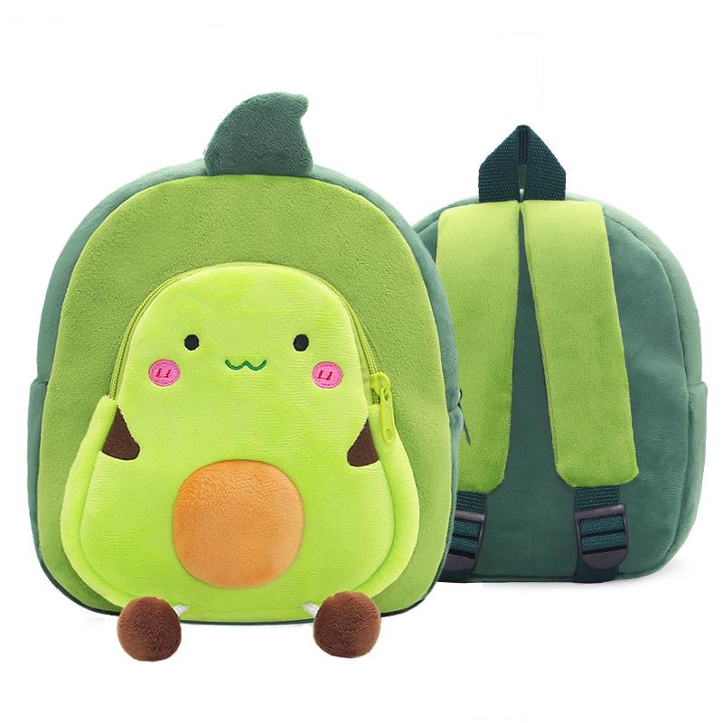 Adorable Cartoon Fruit Backpack for Kids Aged 2-4: Soft Plush Double Shoulder Design