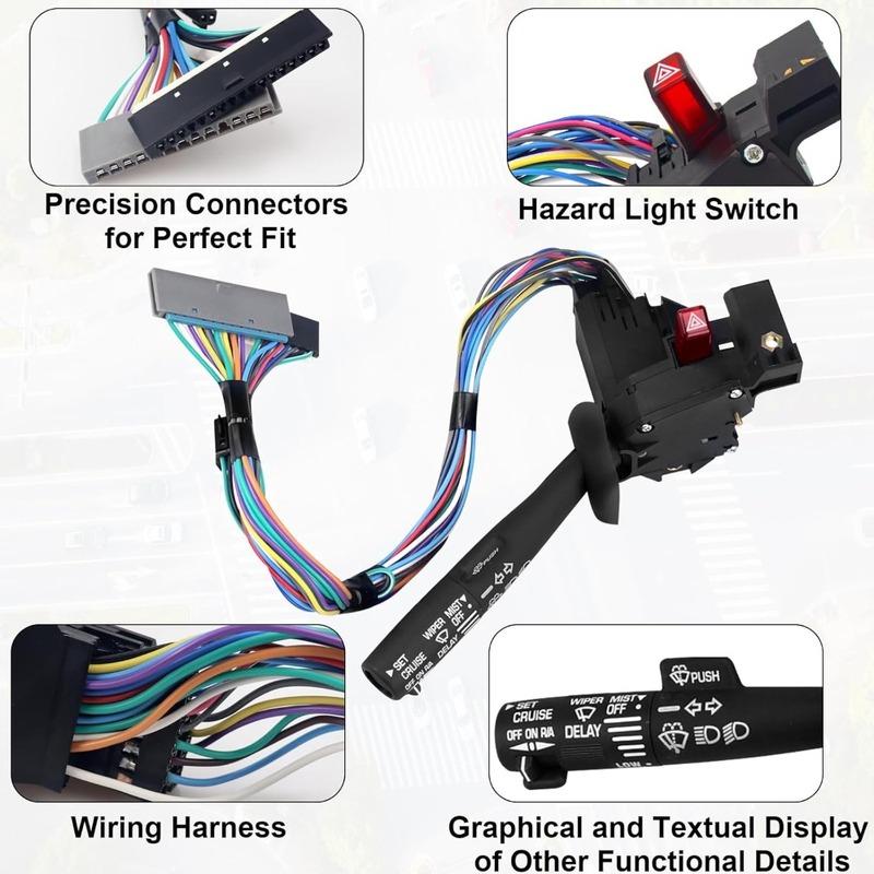 Car Accessories for Chevrolet GMC 1995-2002 Windshield Wiper Switch Turn Signal Cruise Multi-functional Combination Switch Parts