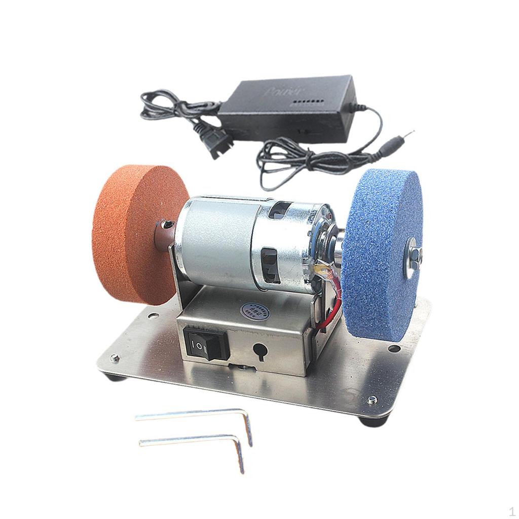 Mini Bench Grinder Grinding Tool 7 Speed Adjustable Crafting Polisher Benchtop Sander for Home