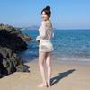 1011 new bikini swimsuit women's small breasts sexy pure desire neck long sleeve sunscreen hot spring vacation beautiful swimsuit