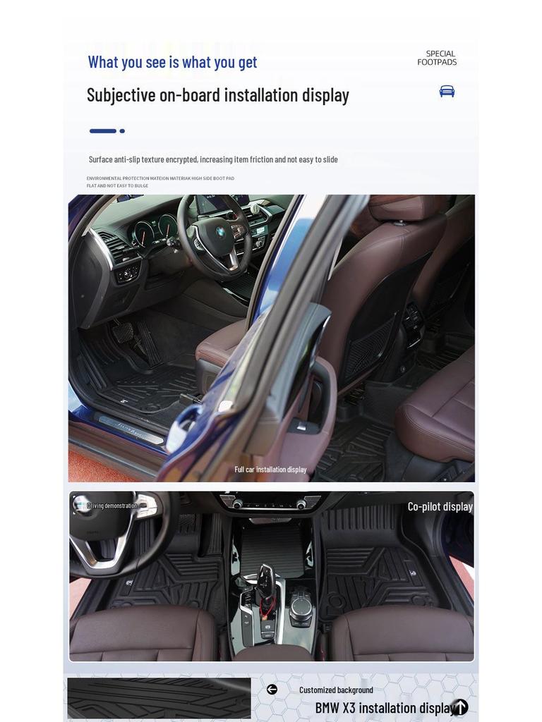 Waterproof TPE Floor Mats for Jeep Compass RHD, Non-Slip & Odorless