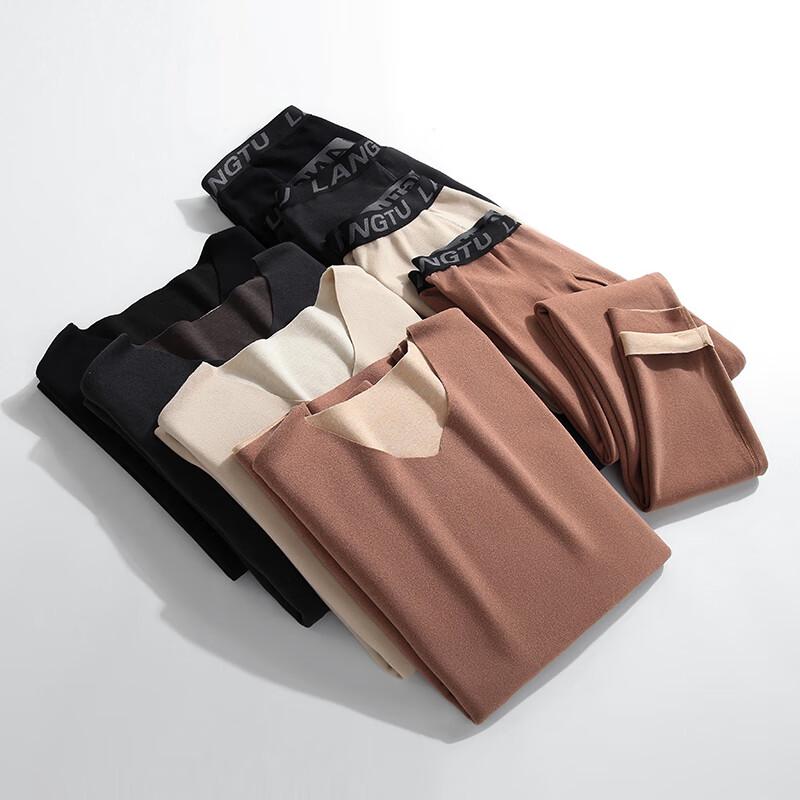 Dibinze Men's Plus Size Thermal Underwear Set