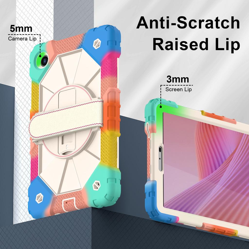 Rotatable Heavy Duty Case for Lenovo Tab One (K9) 2025 8.7 Inch TB305FU Rugged Stand Cover with Shoulder Strap 3-Layers Protect