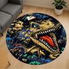 1PC Dinosaur Chain Round Chair Mat Area Rug - Non-Slip, Floor Mat for Office, Bedroom, and Indoor Decor -Gift D1127191