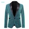 Men's Gold Silk European Size Autumn Suit for Nightclub and Stage Performance