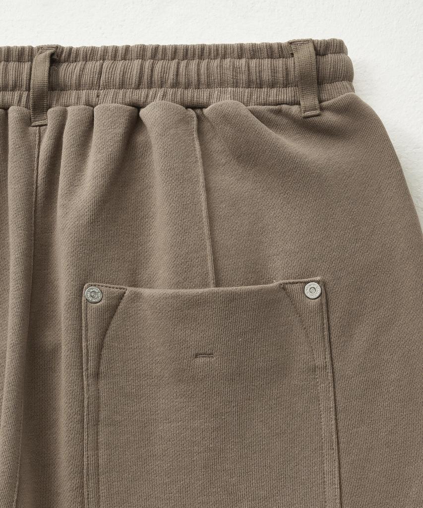 Seteo Cotton Elastic Waist Sweatpants Brown (Type A)