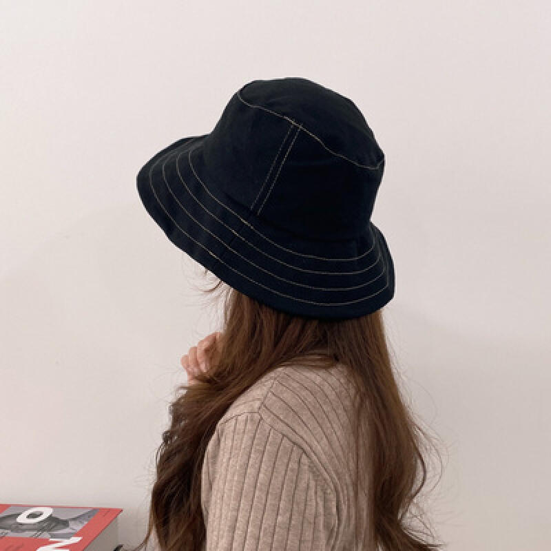 Унисекс панама из стираного хлопка деним black