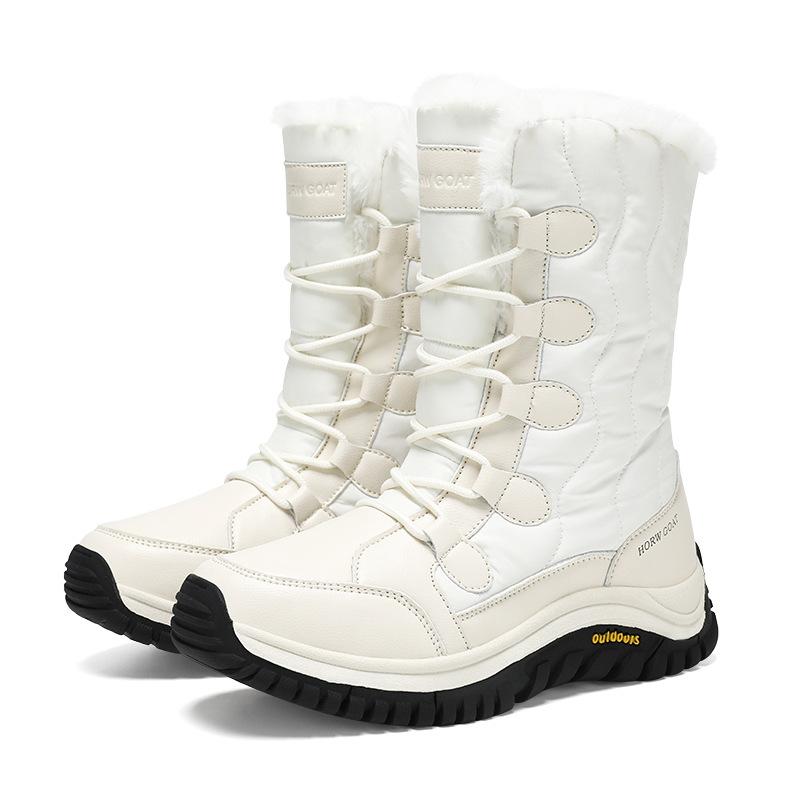 Northeast large size snow boots women's outdoor travel high-top cotton shoes women's medium boots winter