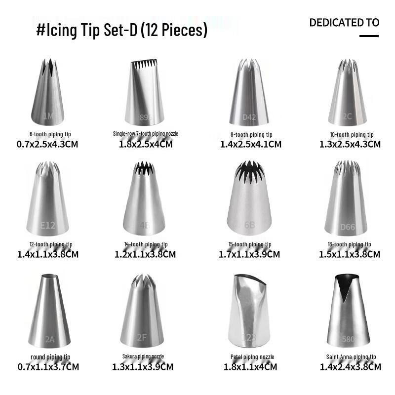 Korean Style Baking Decorating Tip Set