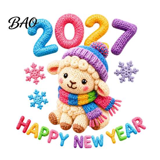 New Year Window Decorations Chinese Stickers, 2027 Goat Static Clings, Reusable Electrostatic Glass Stickers Crochet Knit Lamb Decals, Decor for Home