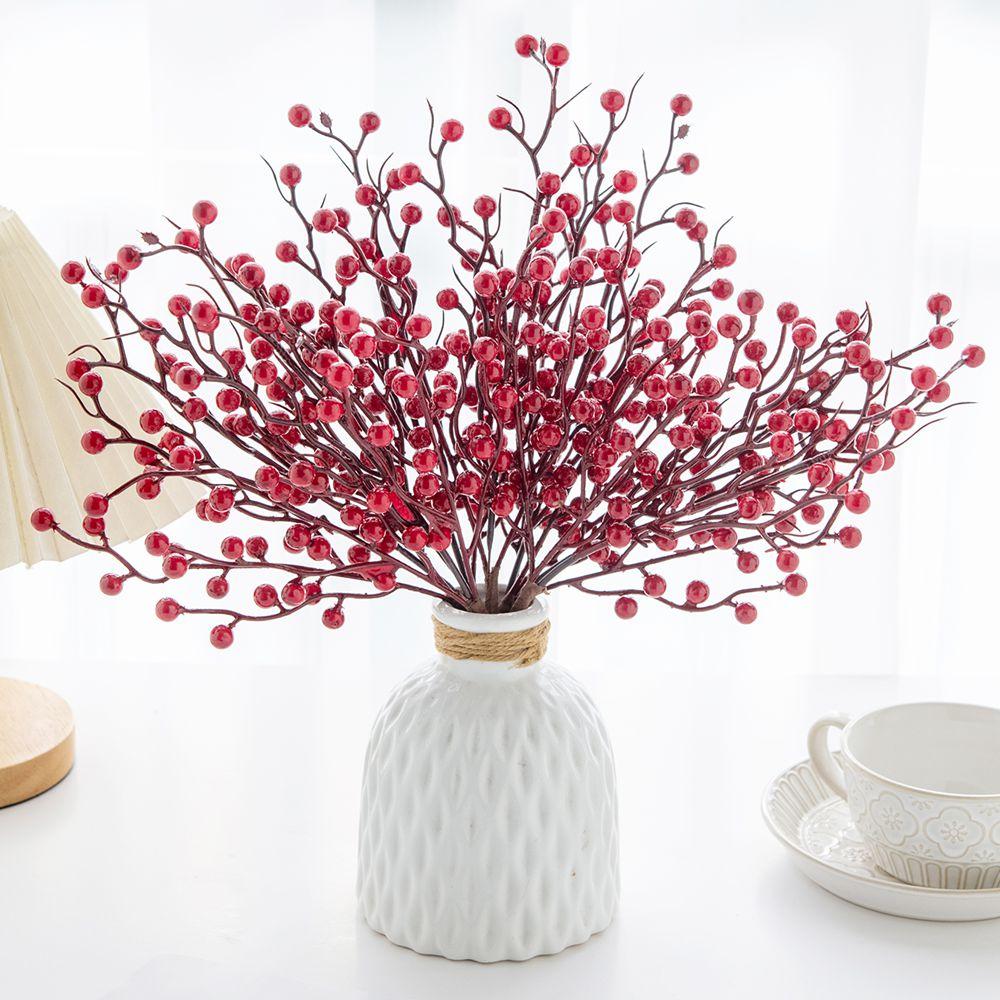 Artificial Flowerplant Holly Little Red Fruit Wholesale New Year Christmas Home vase livingroom Wedding Holiday Party diy Decor