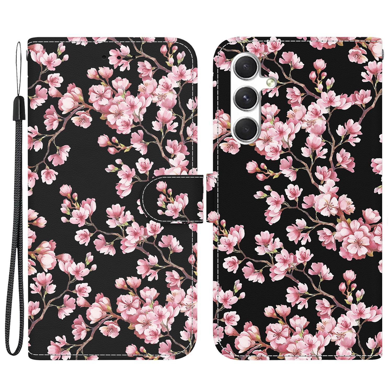 

For Samsung Galaxy S24 Case Anti-Drop 3D Pattern PU Leather Phone Cover Plum Blossom