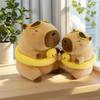 Gelber Enten-Schwimmring, Capybara-Plüschtier, niedliche Strandbekleidung, Capybara, Kawaii-Stofftier, Capybara-Geburtstags- und Reisegeschenk