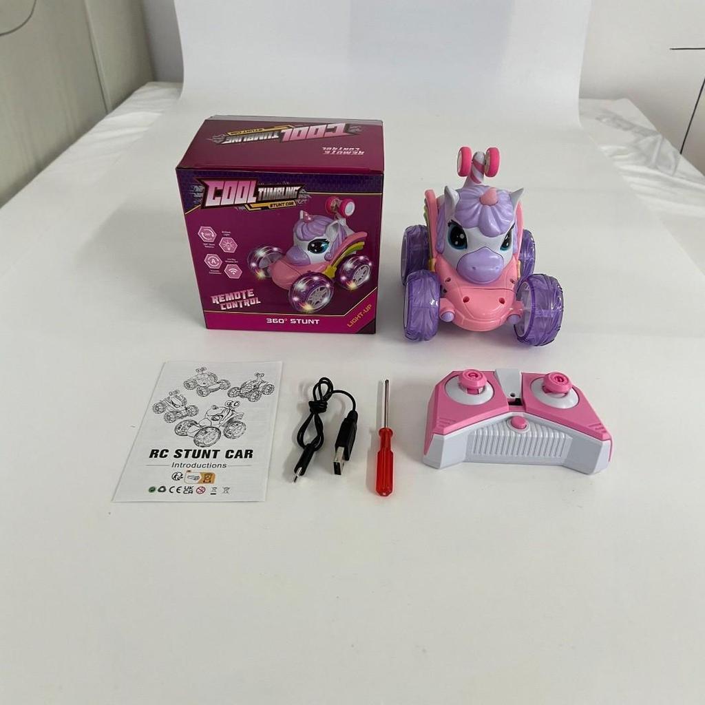 Kids' Unicorn Remote Control Stunt Car with Colorful Lights - Fun & Cute Drift Toy