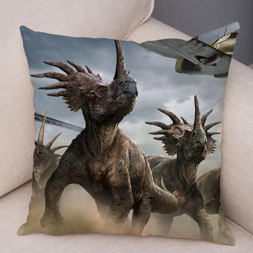 Car Sofa Home Pillowcase Jurassic Dinosaur Cushion Cover Decorative Wildlife Print