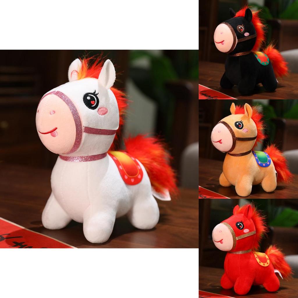 Pony Plush Toy With Pp Cotton Filling For Gift Giving And Lunar New Year Decorations