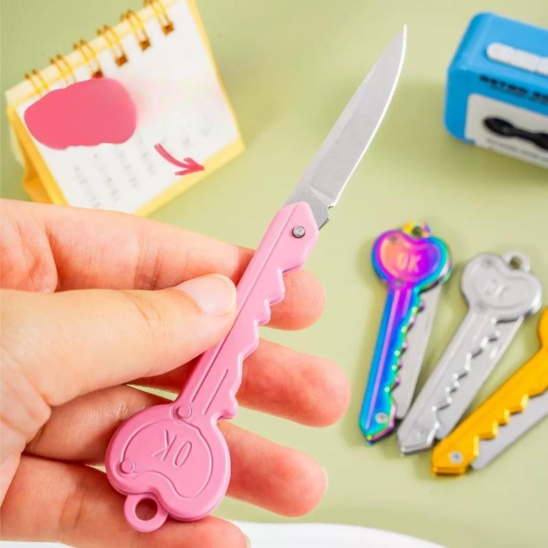 Folding Key Opener, Box Cutter, Beautiful Box Cutter, Metal Trumpet, Mini Stainless Steel Multi-functional Portable