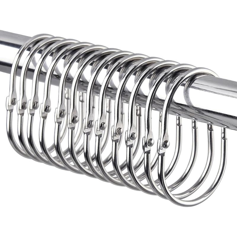 Pack of 20 Metal Shower Curtain Clip Simple Metal Shower Curtain Hook Metal Shower Attachments Hangings Rings