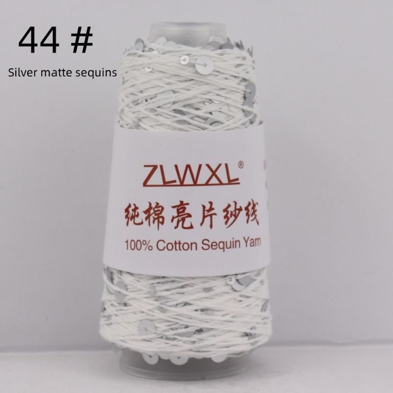 1000g /3200M 100% Cotton Yarn 6mm+3mm Special Sequin Yarn DIY Knitted Garment Accessories Rag Doll Knitting Yarn
