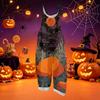 Loose Fit Halloween Print Cotton Linen Overalls Casual Vintage Style Sleeveless Jumpsuit Adjustable Shoulder Straps