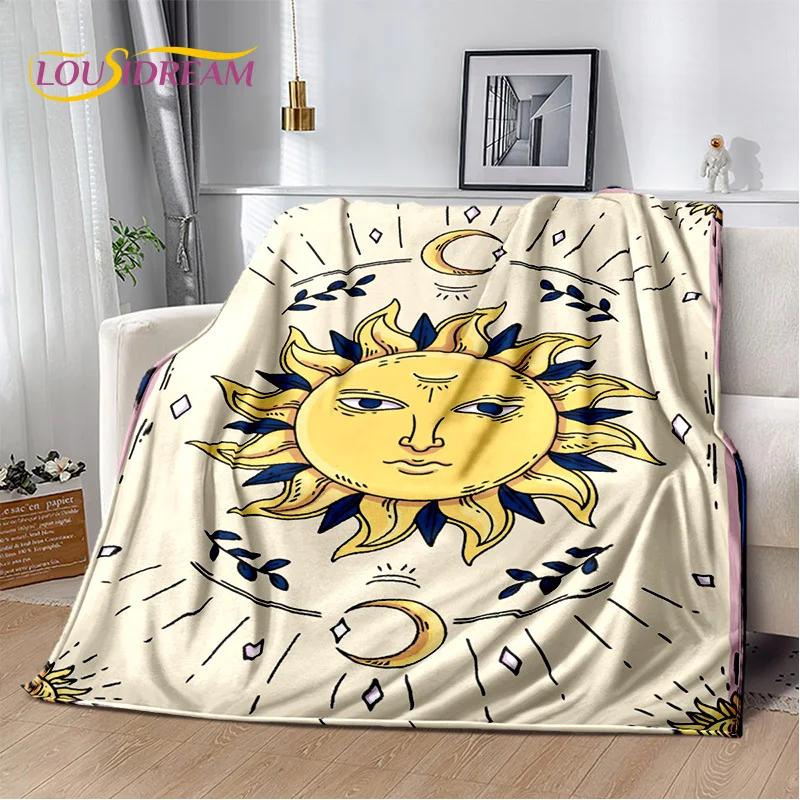 Mysteriou Tarot Sun Moon Mandala Magic Soft Flannel Blankets,Throw Blanket Comfortable Blanket for Picnic Beds Sofa Home Bedroom