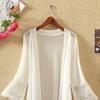 Summer Women Lace Cardigan Long Sleeve Sun Protection Clothing Shawl Outerwear Simple Wearing Cardigan Female Ladies Coat Jacket