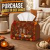 1pc Whimsical Woodland Fall Tissue Box - Multi-functional Napkin Box, Two Sizes Available Made of Durable Polyester, Decorated with Owl Floral Wreath,